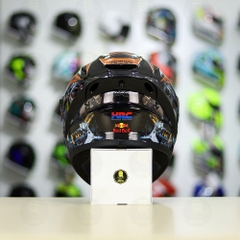 Mũ Fullface EGO E81 Đen Bóng + Tem Decal Honda WINNER Xám Cam FREESHIP