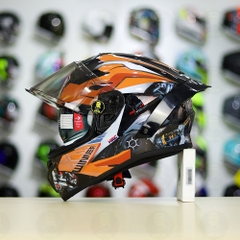 Mũ Fullface EGO E81 Đen Bóng + Tem Decal Honda WINNER Xám Cam FREESHIP