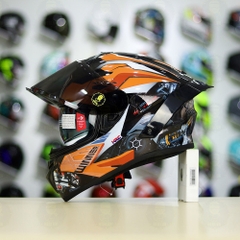 Mũ Fullface EGO E81 Đen Bóng + Tem Decal Honda WINNER Xám Cam FREESHIP