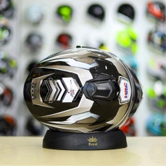 Mũ EGO E81 Đen Bóng + Dán Tem Decal Winner X Xám FREESHIP