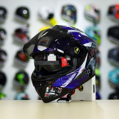 Mũ Fullface EGO E81 Đen Bóng + Dán Tem Decal Winner Xanh GP FREESHIP