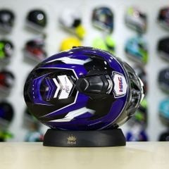 Mũ Fullface EGO E81 Đen Bóng + Dán Tem Decal Winner Xanh GP FREESHIP