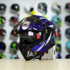 Mũ Fullface EGO E81 Đen Bóng + Dán Tem Decal Winner Xanh GP FREESHIP