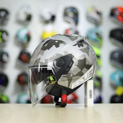 Mũ 3/4 Zeus 205 Camo Trắng Xám FREESHIP