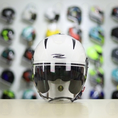 Combo Mũ 3/4 ZEUS 205 Trắng Bóng Độ Khóa Chống Trộm