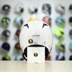 Combo Mũ 3/4 ZEUS 205 Trắng Bóng Độ Khóa Chống Trộm