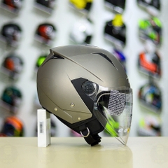Mũ 3/4 Zeus 205 Xám Titanium Nhám FREESHIP