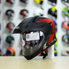 Full Bộ Mũ Zeus 613b + Mái Che + Hàm Camo Đỏ Nhám FREESHIP