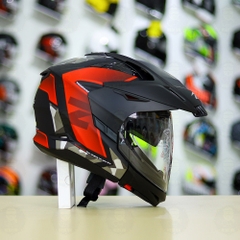 Full Bộ Mũ Zeus 613b + Mái Che + Hàm Camo Đỏ Nhám FREESHIP