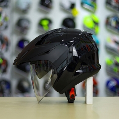 Mũ 3/4 Zeus 613B Đen Bóng FREESHIP