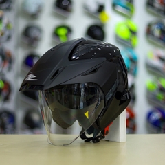 Mũ 3/4 Zeus 613B Đen Bóng FREESHIP