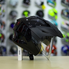 Mũ 3/4 Zeus 613B Đen Bóng FREESHIP