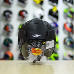 Combo Mũ 3/4 ZEUS 613b Đen Nhám Độ Khóa Chống Trộm