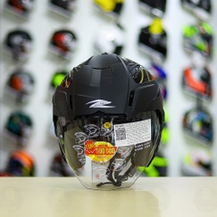 Combo Mũ 3/4 ZEUS 613b Samurai Đen Độ Khóa Chống Trộm