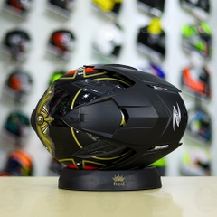 Combo Mũ 3/4 ZEUS 613b Samurai Đen Độ Khóa Chống Trộm