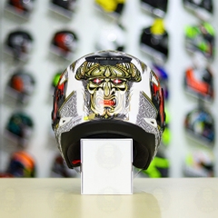 Mũ 3/4 Zeus 613B Samurai Trắng Bóng FREESHIP