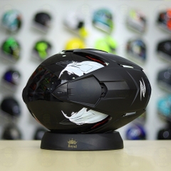 Mũ 3/4 Zeus 613B Đen Bóng + Dán Tem Decal Venom V2 FREESHIP