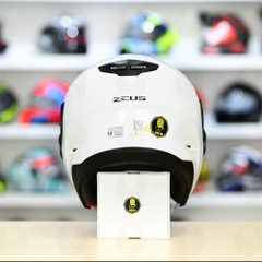 Mũ 3/4 Zeus 613B Trắng Bóng Freeship