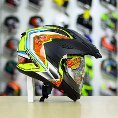 Full Bộ Mũ Zeus 613b + Mái Che + Hàm Vàng Neon Cam Xanh Bóng FREESHIP