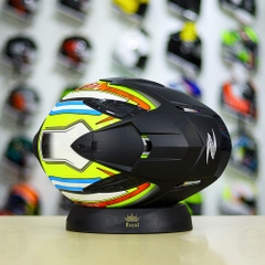 Full Bộ Mũ Zeus 613b + Mái Che + Hàm Vàng Neon Cam Xanh Bóng FREESHIP