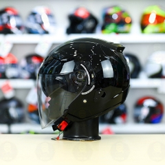 Nón 3/4 2 kính KLT VENOM Đen Bóng  FREESHIP