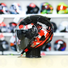 Nón 3/4 2 kính KLT VENOM MINETIC Đỏ FREESHIP