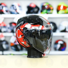 Nón 3/4 2 kính KLT VENOM MINETIC Đỏ FREESHIP