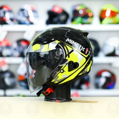 Nón 3/4 2 kính KLT VENOM MINETIC Vàng FREESHIP