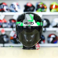 Nón 3/4 2 kính KLT VENOM MINETIC Xanh Lá FREESHIP