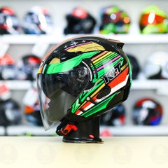 Nón 3/4 2 kính KLT VENOM NINJA Xanh FREESHIP