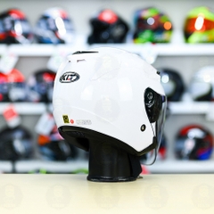 Nón 3/4 2 kính KLT VENOM Trắng Bóng FREESHIP