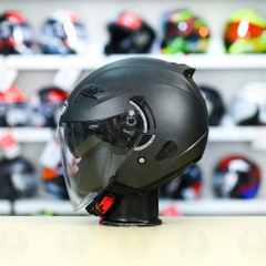 Nón 3/4 2 kính KLT VENOM Xám Nhám FREESHIP