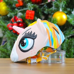 Nón Bảo Hiểm Cho Bé KIDS Unicorn 3D Siêu Cute Màu Cam Nhạt