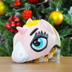 Nón Bảo Hiểm Cho Bé KIDS Unicorn 3D Siêu Cute Màu Cam Nhạt