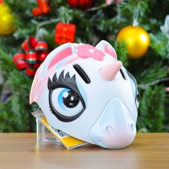 Nón Bảo Hiểm Cho Bé KIDS Unicorn 3D Siêu Cute Màu Trắng Hồng Nhạt