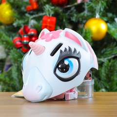 Nón Bảo Hiểm Cho Bé KIDS Unicorn 3D Siêu Cute Màu Trắng Hồng Nhạt