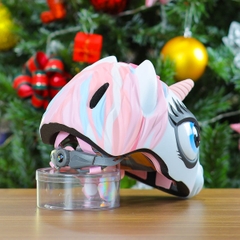 Nón Bảo Hiểm Cho Bé KIDS Unicorn 3D Siêu Cute Màu Trắng Hồng Nhạt