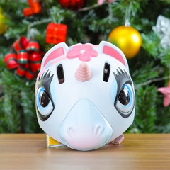 Nón Bảo Hiểm Cho Bé KIDS Unicorn 3D Siêu Cute Màu Trắng Hồng Nhạt