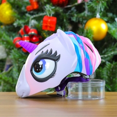 Nón Bảo Hiểm Cho Bé KIDS Unicorn 3D Siêu Cute Màu Tím Hồng