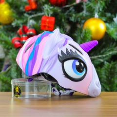 Nón Bảo Hiểm Cho Bé KIDS Unicorn 3D Siêu Cute Màu Tím Hồng