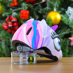 Nón Bảo Hiểm Cho Bé KIDS Unicorn 3D Siêu Cute Màu Tím Hồng