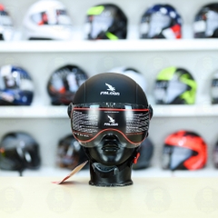 Nón 1/2 Falcon F09 Đen Nhám FREESHIP