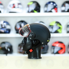 Nón 1/2 Falcon F09 Đen Nhám FREESHIP