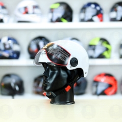 Nón 1/2 Falcon F09 Trắng Bóng FREESHIP