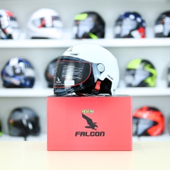 Nón 1/2 Falcon F18 KID Trắng Bóng size S FREESHIP