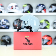 Nón 1/2 Falcon F18 KID Xi Măng Nhạt Bóng size S FREESHIP