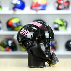 Nón POC P01 FREESHIP - Đen Bóng Sọc Hồng