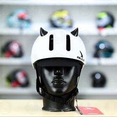 Nón Thể Thao POC Falcon F05 Trắng Nhám Gắn Sừng  FREESHIP