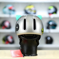 Nón Thể Thao POC Falcon F05 Xám Titanium Bóng Gắn Tai Mèo FREESHIP