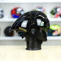 Nón Thể Thao Royal MD16 Freesize FREESHIP - Đen Bóng